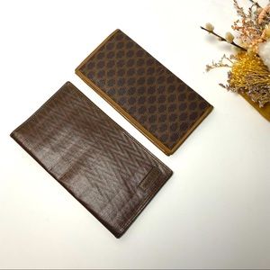 2 Authentic Vintage Long Wallets - Celine & Valentino Mario